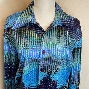Vintage Positano Charles Lapson Textured Button Down Shirt